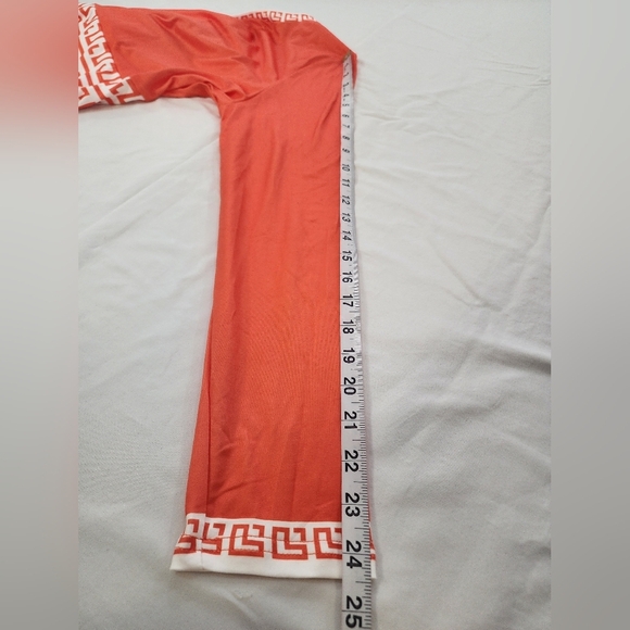 NWOT Source Unknown Orange and White Geometric Polyester Dress, sz Large - Picture 14 of 16